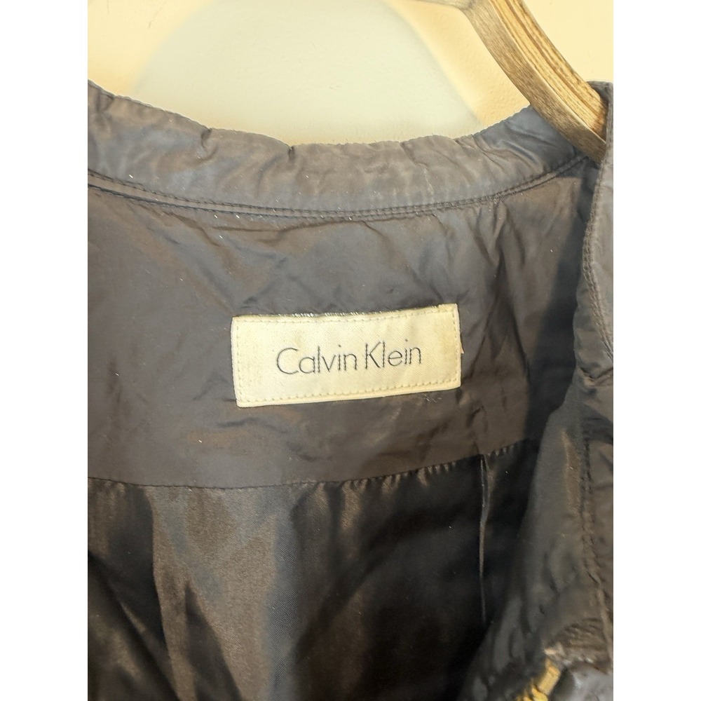 Calvin Klein Black Puffer Wool Blend Full Zip Vest Flap Pockets Women's Size S - Picture 6 of 10
